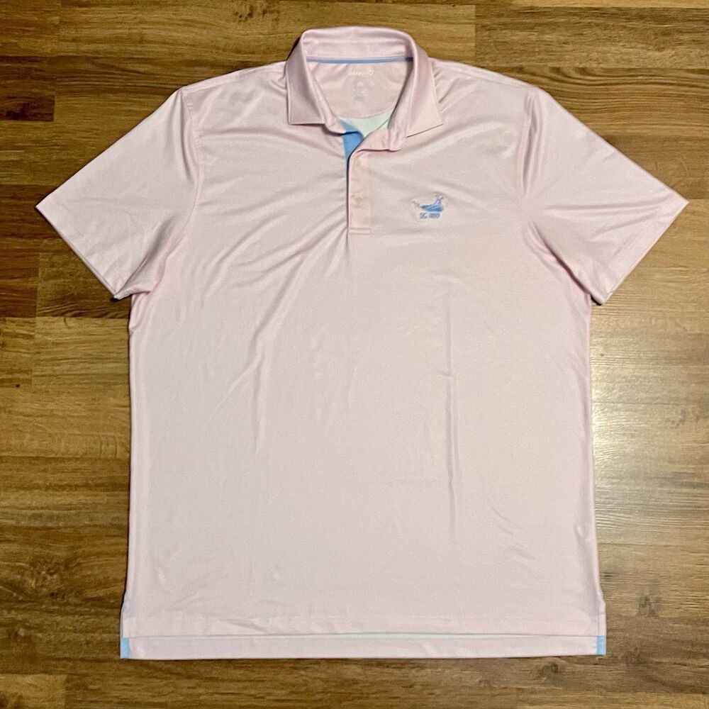 Johnnie O Polo Shirt Mens XL XXL Pink Flex Golf Performance Stretch Lightweight